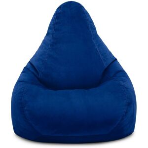 Indoor Bean Bag Chair, Soft Velvet bean bags for Living room, High Back Bean Bag Pouffes with Soft Filling - Navy - Loft 25