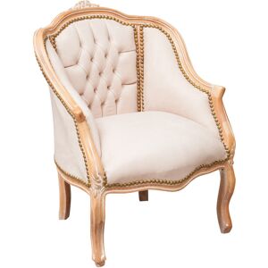 Biscottini - Baroque armchair with armrests 63x80x57 Upholstered living room armchair Louis xvi chairs French style Velvet bedroom armchair - white