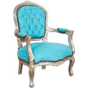 Biscottini - Baroque bed armchair 73x50x51 cm Louis xvi chair French style Upholstered armchair bedroom Mini armchair room with armrests