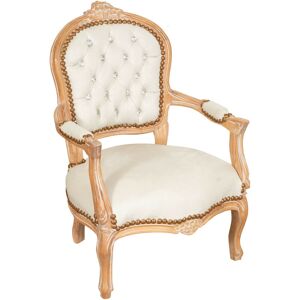 Biscottini - Baroque bed armchair 73x50x51 cm Louis xvi chair French style Upholstered armchair bedroom Mini armchair room with armrests