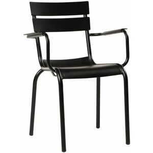 NETFURNITURE Manalo Stacking Alu Outdoor Armchair - Black - Black