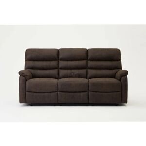 HOME DETAIL Maxwell Brown Air Leather 3 Seater Recliner Sofa