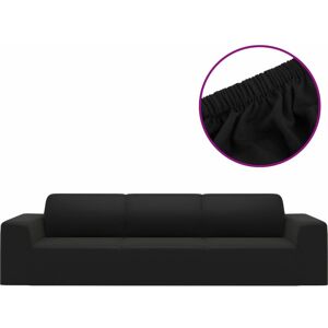 Berkfield Home - Mayfair 4-Seater Stretch Couch Slipcover Black Polyester Jersey