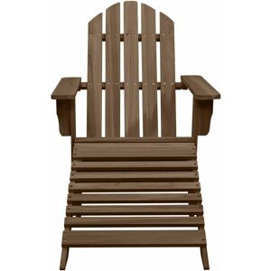 Berkfield Home - Mayfair Garden Chair with Ottoman Wood Brown