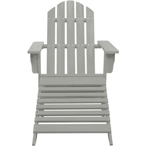 Berkfield Home - Mayfair Garden Chair with Ottoman Wood Grey