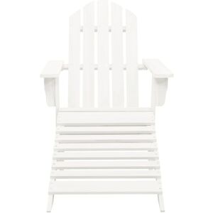 BERKFIELD HOME Mayfair Garden Chair with Ottoman Wood White