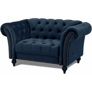 HOME DETAIL Mayfair Midnight Blue Velvet Curved Sofa 1.5s