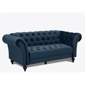 HOME DETAIL Mayfair Midnight Blue Velvet Curved Sofa 3s
