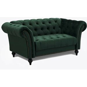 HOME DETAIL Mayfair Green Velvet Curved Sofa 2s