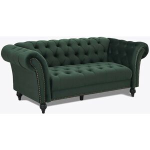 HOME DETAIL Mayfair Green Velvet Curved Sofa 3s