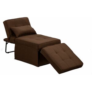 HUMZA AMANI Mito 3 in 1 Travel Bed Converts into Pouffe Stool, Recliner Chair and Guest Bed - Brown - Brown