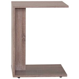 FWSTYLE Mobile Sofa Table in Light Walnut - Fits Under Most Sofas. - Brown