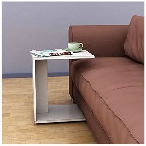 FWSTYLE Mobile Sofa Table in White - Fits Under Most Sofas. - White