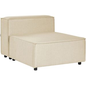 Beliani - Modern 1-Seat Section Chair Seat Padded Black Legs Polyester Linen Upholstery Beige Aprica - Beige