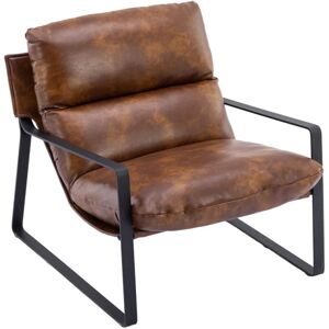 Wahson Office Chairs - Modern Accent Chair Fabric Armchair for Living Room Occasional Tub Chair for Bedroom, pu Leather, Brown