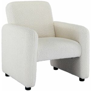 WAHSON OFFICE CHAIRS Modern Accent Chair Faux Fur Lounge Tub Armchair for Living Room Single Sofa, White