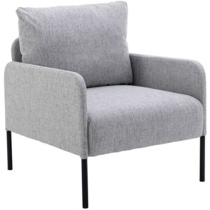 Wahson Office Chairs - Modern Accent Chair Occasional Armchair in Linen Single Sofa for Bedroom Living Room, Gray