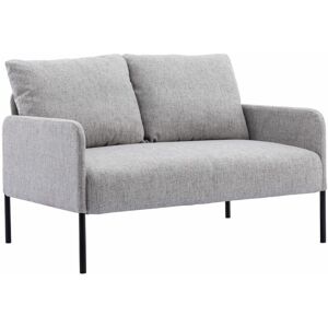 WAHSON OFFICE CHAIRS 2 Seater Sofa in Linen Modern Compact Loveseat Couch for Living Room, 2 Seater, Gray