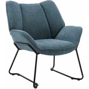 WAHSON OFFICE CHAIRS Modern Accent Chair Occasional Armchair in Linen Tub Chair for Living Room, Blue