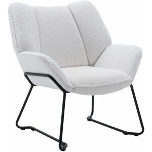 WAHSON OFFICE CHAIRS Modern Accent Chair Occasional Armchair in Linen Tub Chair for Living Room, White