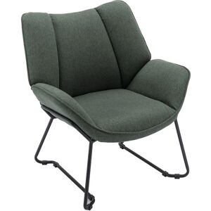 WAHSON OFFICE CHAIRS Modern Accent Chair Occasional Armchair in Linen Tub Chair for Living Room, Green