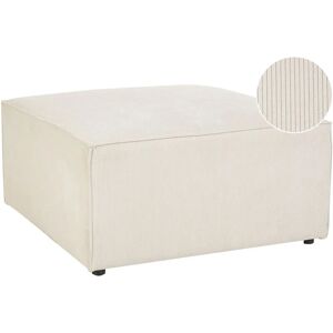 BELIANI Modern Corduroy Ottoman Upholstered Square Footstool Beige Lemvig - Beige