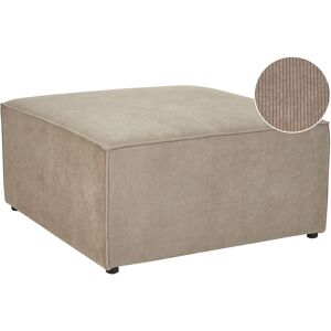 BELIANI Modern Corduroy Ottoman Upholstered Square Footstool Beige Taupe Lemvig - Beige