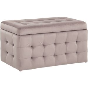 Beliani - Modern Tufted Ottoman Bedroom Bench Storage Chest Pink Velvet Michigan - Pink
