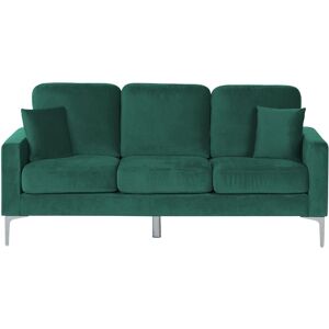 BELIANI Modern Velvet 3 Seater Sofa Cushion Seat and Back Green Gavle - Green