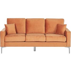 BELIANI Modern Velvet 3 Seater Sofa Cushion Seat and Back Orange Gavle - Orange