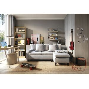 ABAKUS DIRECT Napoli Corner Right - Light Grey Sofa - color Light Grey - Light Grey