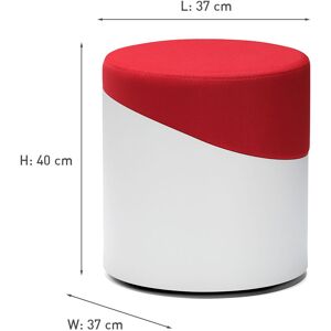 Burotime - Nar Pouffe Red/White