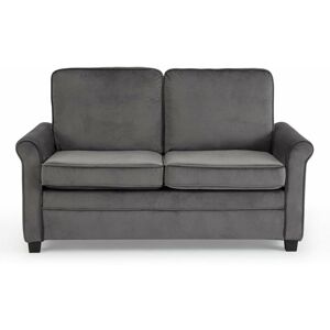 HOME DETAIL Nathan 2 Seater Fabric Pull Out Sofa Bed With Mattress, Grey Velvet