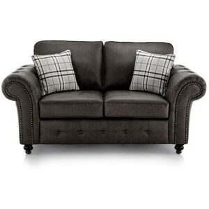 FANCY SOFA Oakland 2 Seater Fabric Sofa - Black