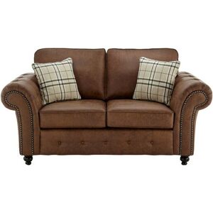 FANCY SOFA Oakland 2 Seater Fabric Sofa - Brown