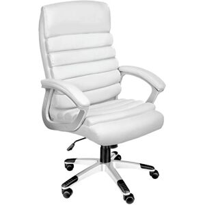 Tectake - Office chair Paul - desk chair, computer chair, ergonomic chair - white - white