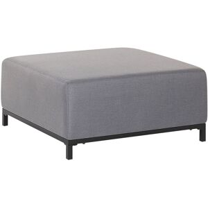 Beliani - Outdoor Indoor Ottoman Sofa Upholstered Beige Fabric Black Legs Rovigo - Grey