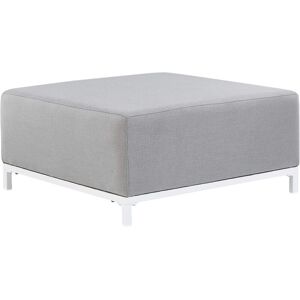 BELIANI Outdoor Indoor Ottoman Sofa Upholstered Light Grey Fabric White Legs Rovigo - Grey