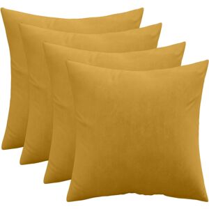 PRIVATEFLOOR Pack of 4 velvet cushions - cover and filling - Mesmal Gold Velvet - Gold