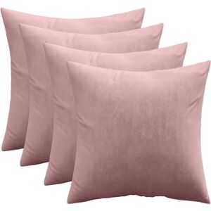 Privatefloor - Pack of 4 velvet cushions - cover and filling - Mesmal Rose Gold Velvet - Rose Gold