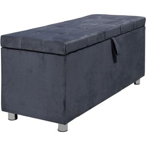 Comfy Living - Plush Velvet Ottoman Blanket Box in Grey