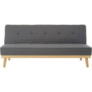 Premier Housewares 3 Seater Sofa Bed Grey Sofa Bed Double Adult Linen Upholstery Sofas for Living Room Grey Sofa Bed Rubberwood Legs Sofa Beds 3