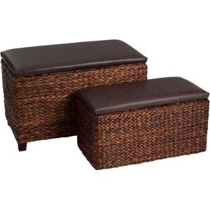 Cattail Leaf Ottoman Storage - Set of 2 - Premier Housewares