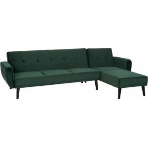 Premier Housewares Corner Sofas For Living Room 3 Seater Sofa Modern Design Velvet Fabric Rubberwood Legs Green Corner Sofa / 3 Seater Sofas 269 x 151 x 84 - Premier