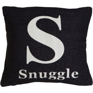 Premier Housewares - Words 'Snuggle' Black Cushion