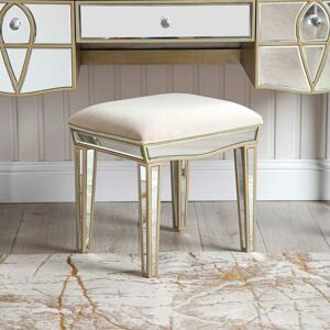 VANITY LIVING 45cm Tall Mirrored Footstool For Living Room Furniture