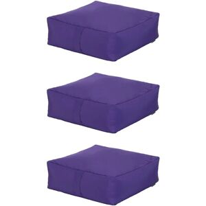 Ready Steady Bed - Garden Bean Bag Slab Beanbag Outdoor Indoor Cushions Seat Furniture Pad 3pk - Purple