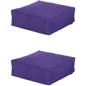 Ready Steady Bed - Garden Bean Bag Slab Beanbag Outdoor Indoor Cushions Seat Furniture Pad 2pk - Purple