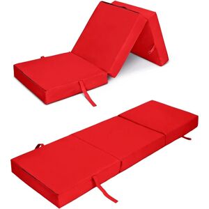 Ready Steady Bed - Foldable Sofa Bed for Indoor/Outdoor, Futon for Living room, Water Resistant Guest z Bed, Folding Chair bed - Red