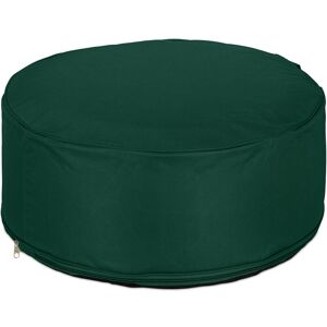 Inflatable Footstool, Outdoor Pouffe for Camping, Garden & Balcony, Round Footrest, Seat, 26 x 56 cm, Green - Relaxdays